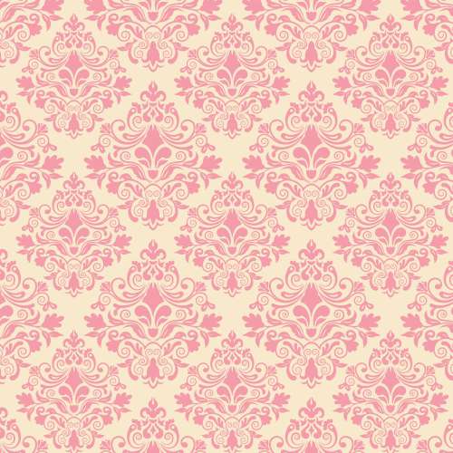 Printed Wafer Paper - Pink Damask - Click Image to Close